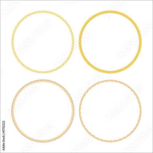 Gold Chain Jewelry. Vector Illustration