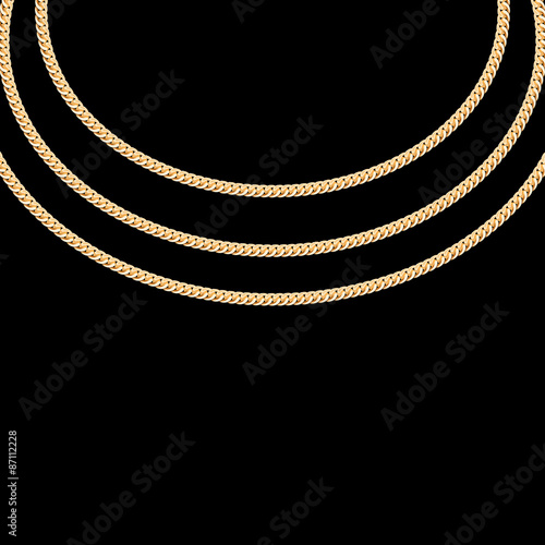 Gold Chain Jewelry. Vector Illustration