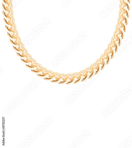 Gold Chain Jewelry. Vector Illustration