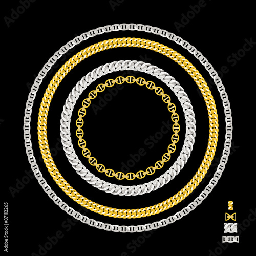 Gold Chain Jewelry. Vector Illustration