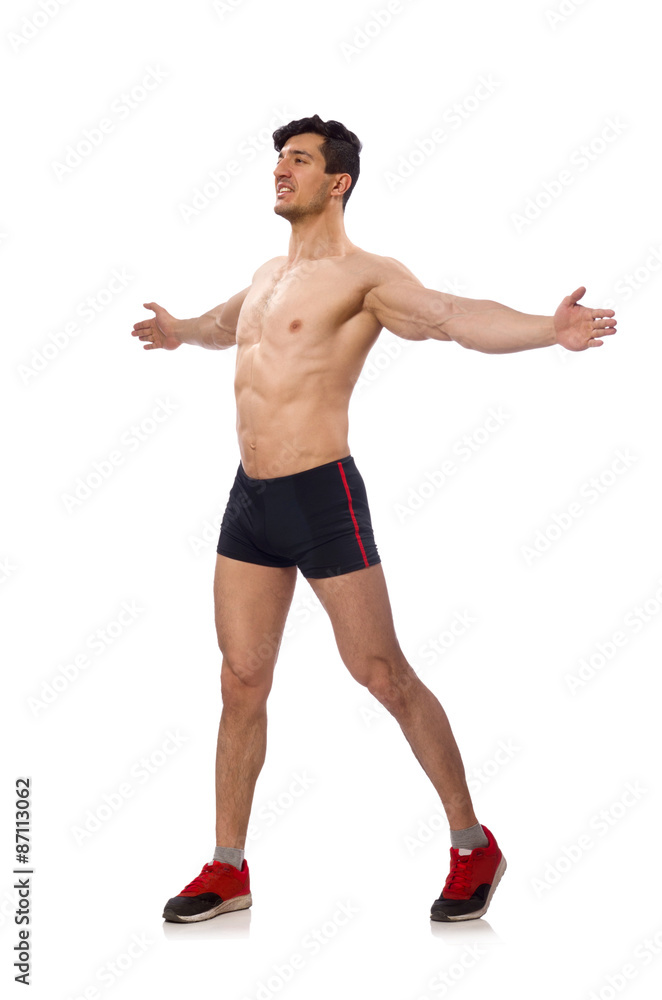 Muscular man isolated on the white background