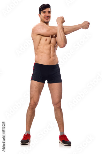 Muscular man isolated on the white background © Elnur