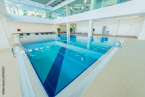 Indoor swimming pool in healthy concept