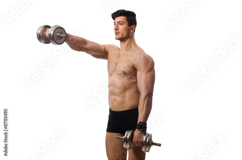 Muscular man isolated on the white background