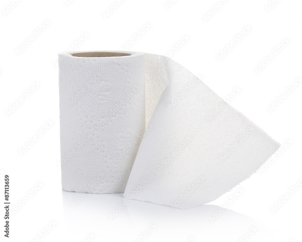 toilet paper on white background toilet paper on white background
