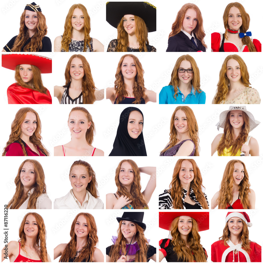 Collage of many faces from same model Collage of many faces from same model