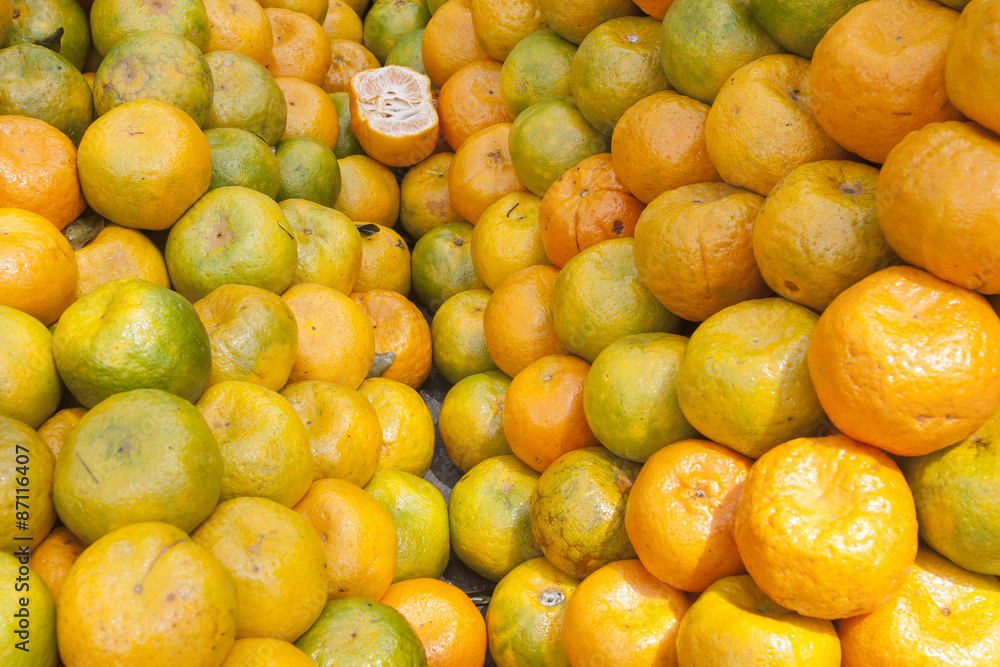 Deliciosas mandarinas en supermercado Deliciosas mandarinas en supermercado