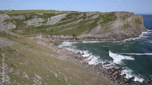 Mewslade Bay The Gower near Rhossili South Wales UK  photo