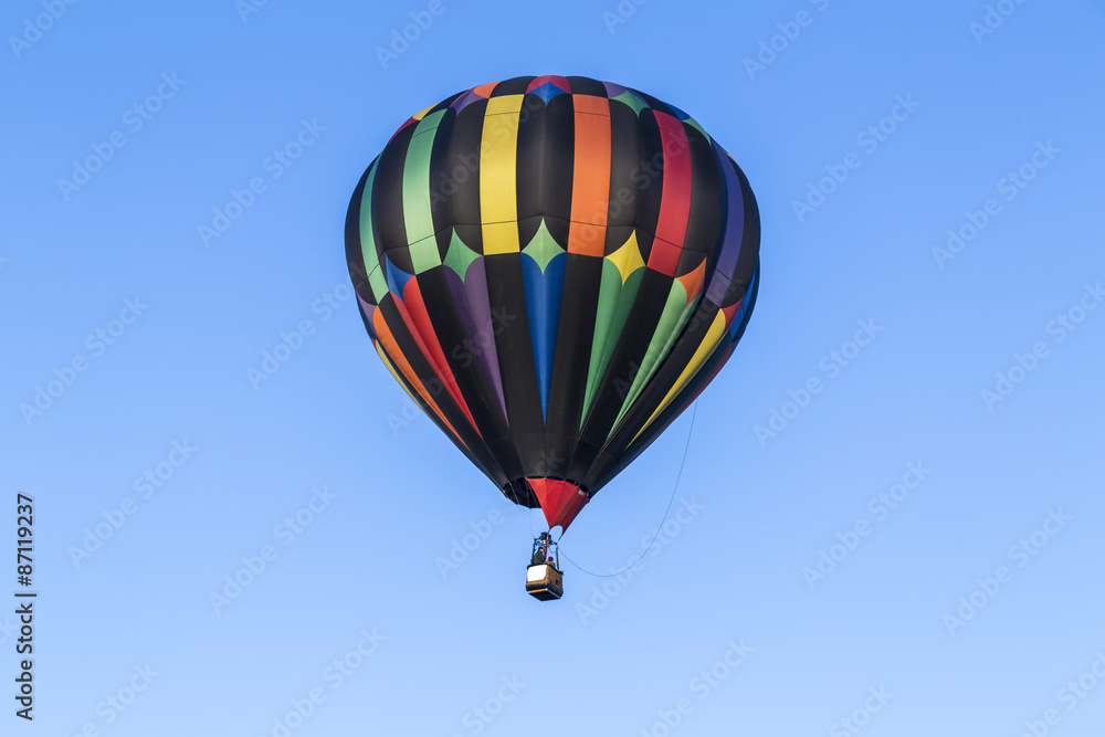 Hot air balloon with a sky blue background Hot air balloon with a sky blue background