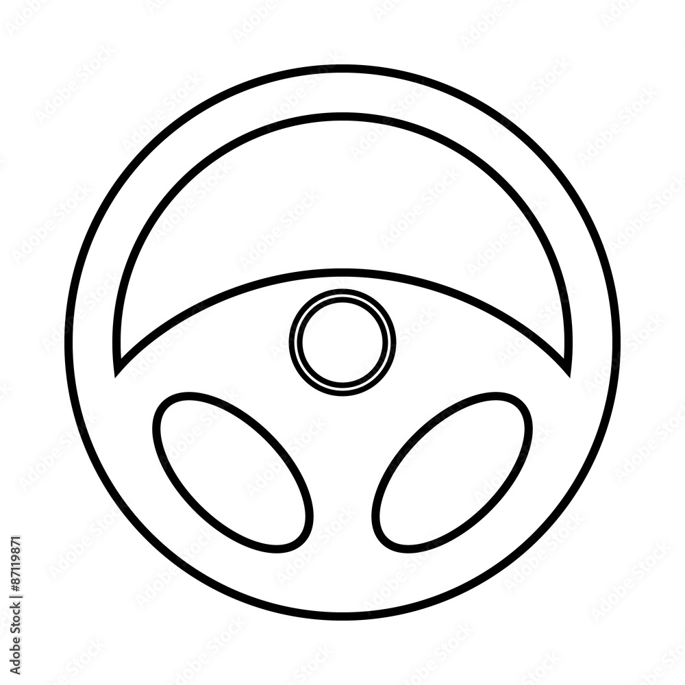 Steering wheel icon. Steering wheel icon.