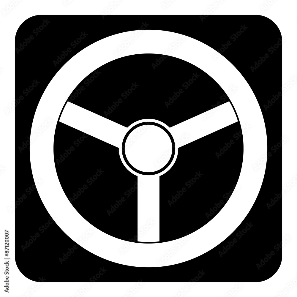 Obraz premium Steering wheel icon.