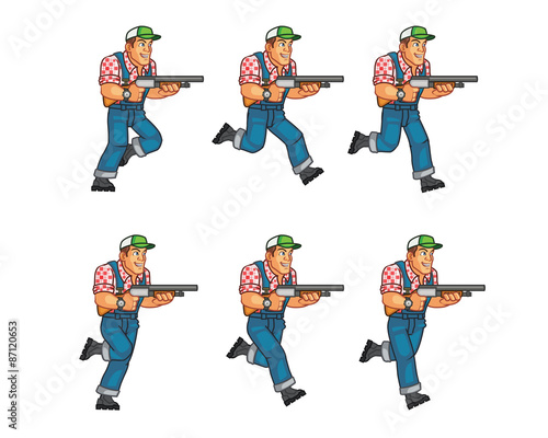 Red Neck Running Sprite