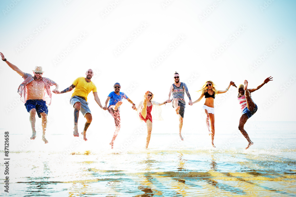 Obraz premium Friendship Freedom Beach Summer Holiday Concept