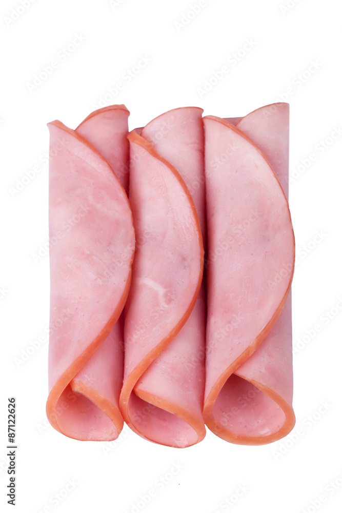 smoked ham isolated on white background smoked ham isolated on white background