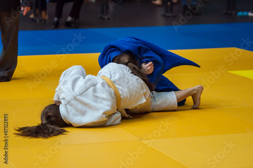 Girls compete in Judo