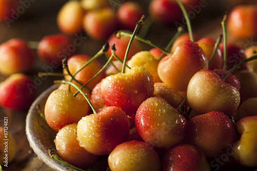 Healthy Organic Rainier Cherries photo