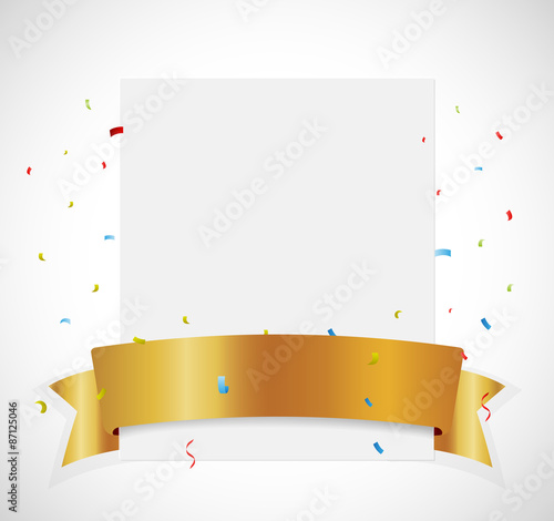 Birthday Celebration banner with gold ribbon 