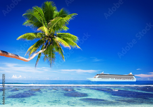 Fototapeta Naklejka Na Ścianę i Meble -  Summer Beach Paradise Travel Destination Concept