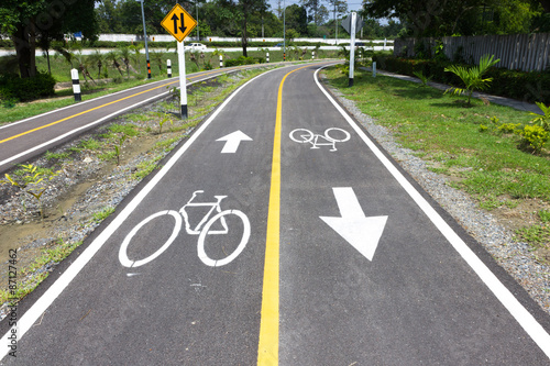 Bicycle symbol on bicycle lane