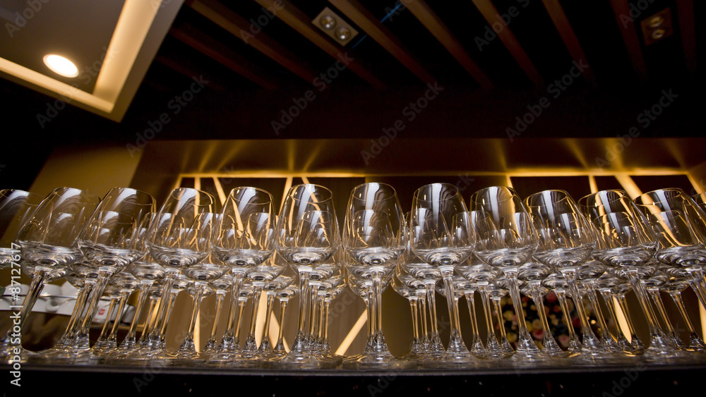 Row of wine glasses