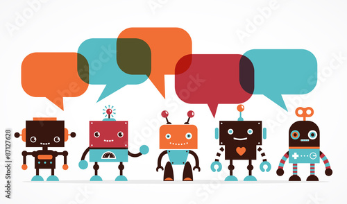 Robot cute icons and characters 