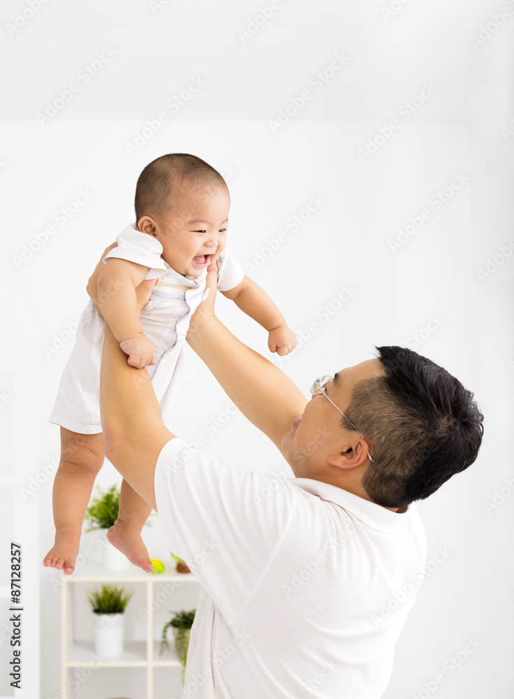 happy father with smiling baby boy happy father with smiling baby boy