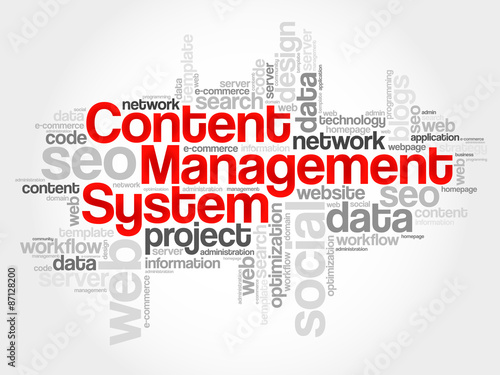 CMS Content Management System word cloud, business concept