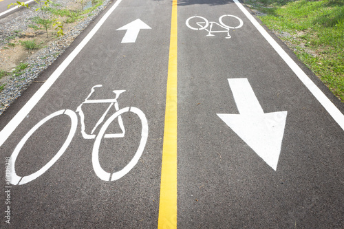 Bicycle symbol on bicycle lane