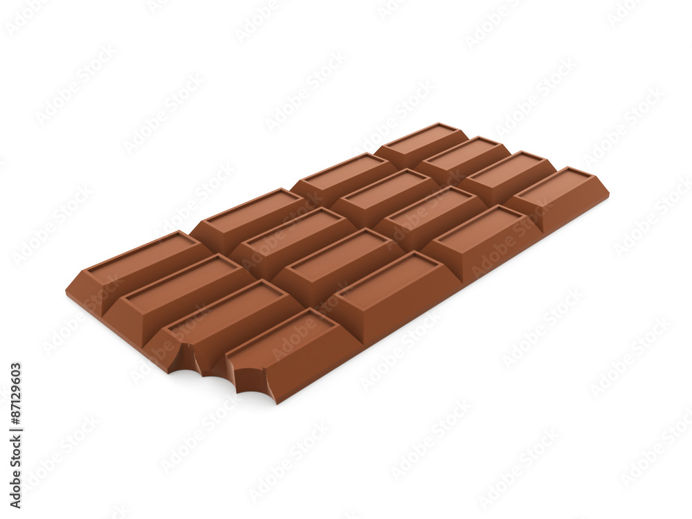 Chocolate rendered on white background Chocolate rendered on white background