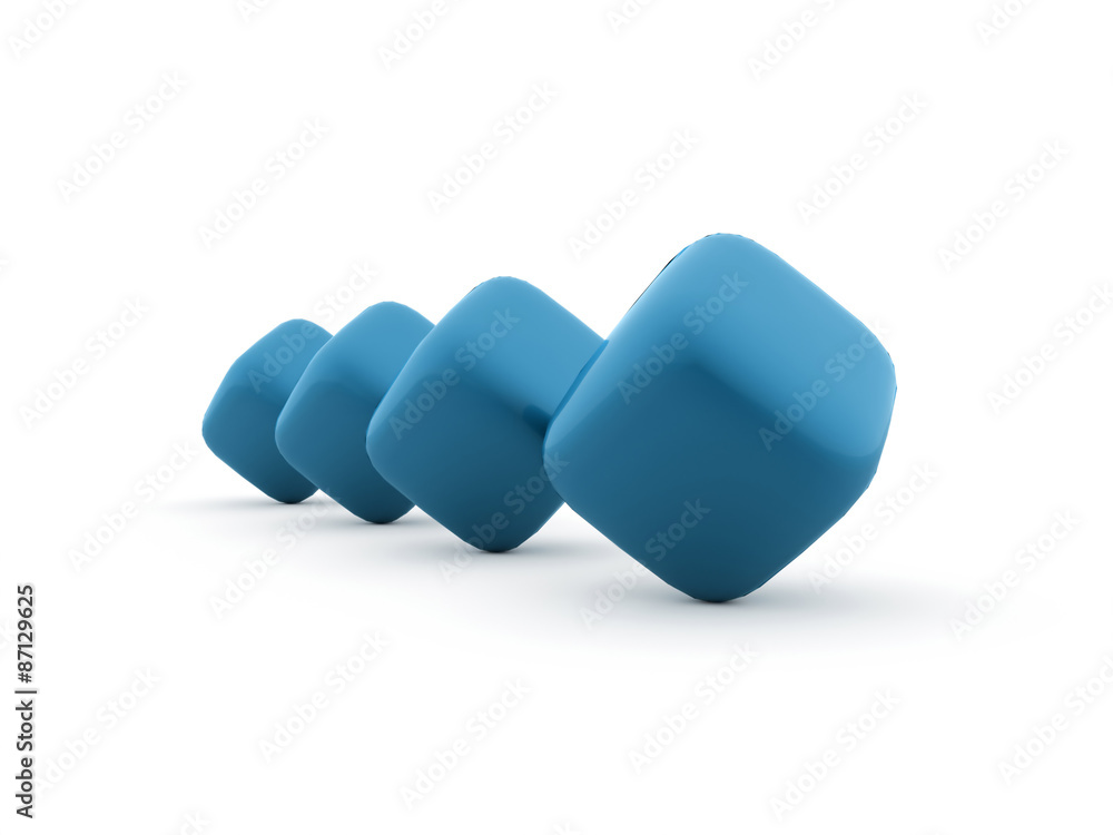 Blue cubes icon concept rendered Blue cubes icon concept rendered