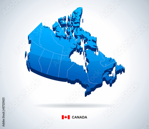 Map of Canada - 3D vector illustration.
