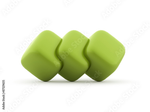 Green cubes icon concept rendered