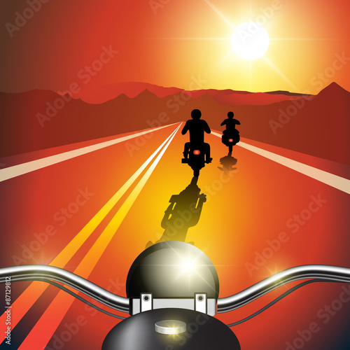Riding motorcycle