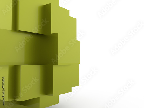 Fototapeta Naklejka Na Ścianę i Meble -  Green cubes icon concept rendered