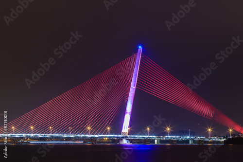 Night bridge in Vietnam photo