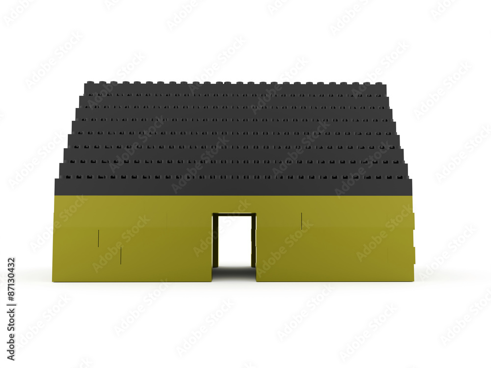 Green toy house isolated on white Green toy house isolated on white