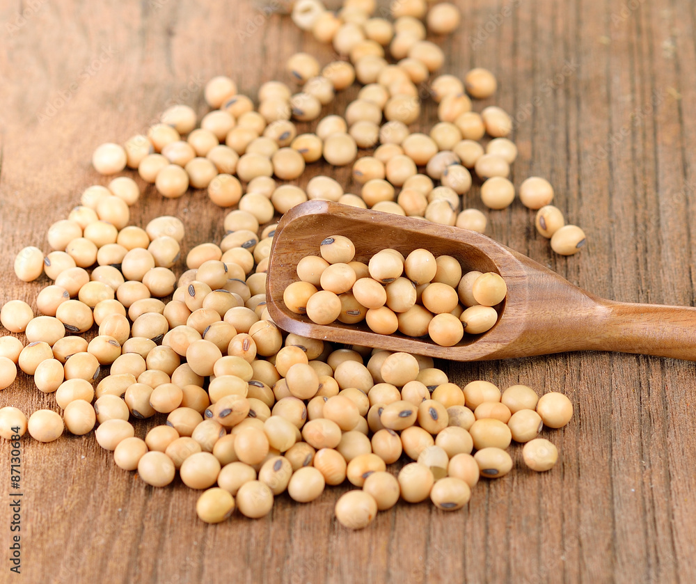 soy bean on wooden background soy bean on wooden background