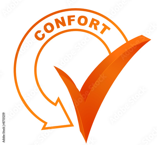 confort sur symbole validé orange photo
