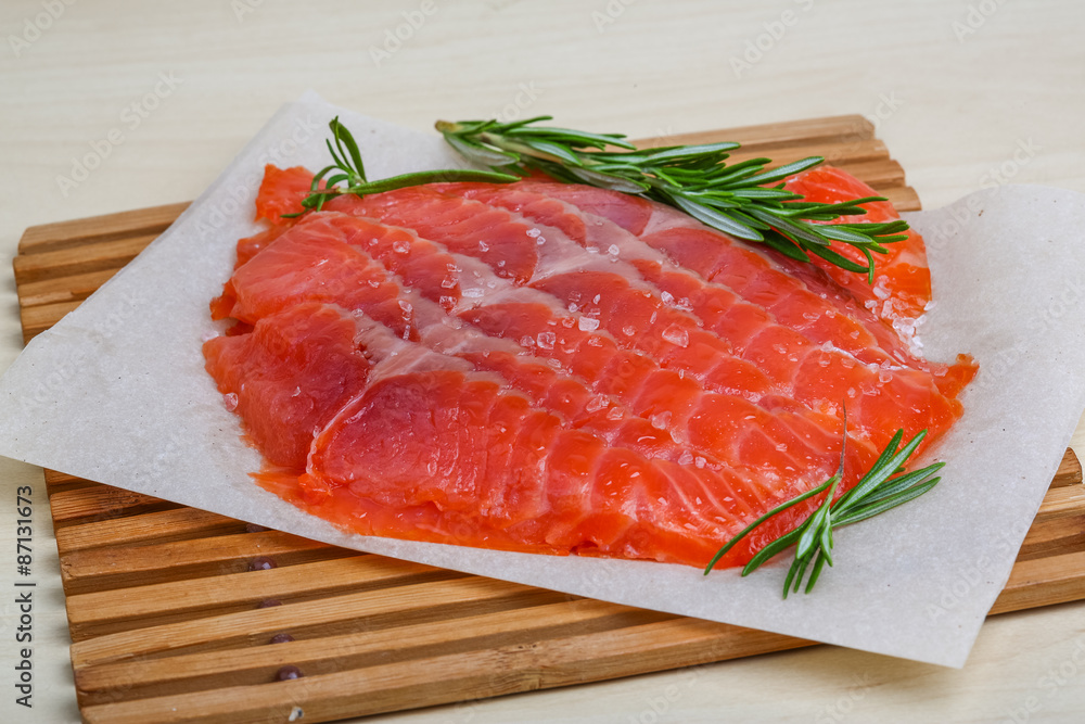 Sliced salmon Sliced salmon