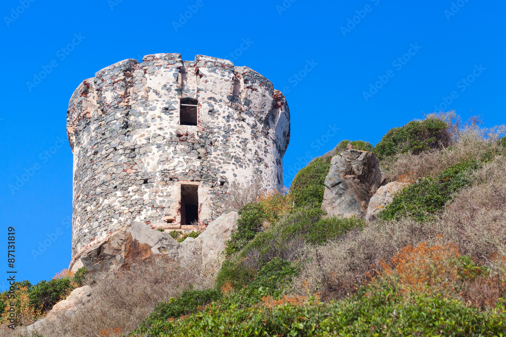 Tour Parata. Ancient Genoese tower, Corsica