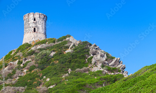 La tour Parata. Ancient Genoese tower, Corsica