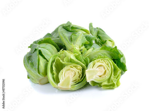 mini cabbage on white background