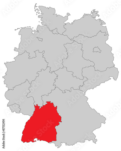 Baden-W  rttemberg in Deutschland - Vektor