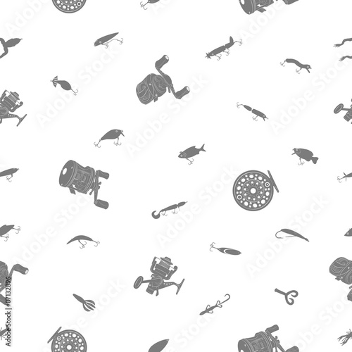 fishing pattern baits reels gray 