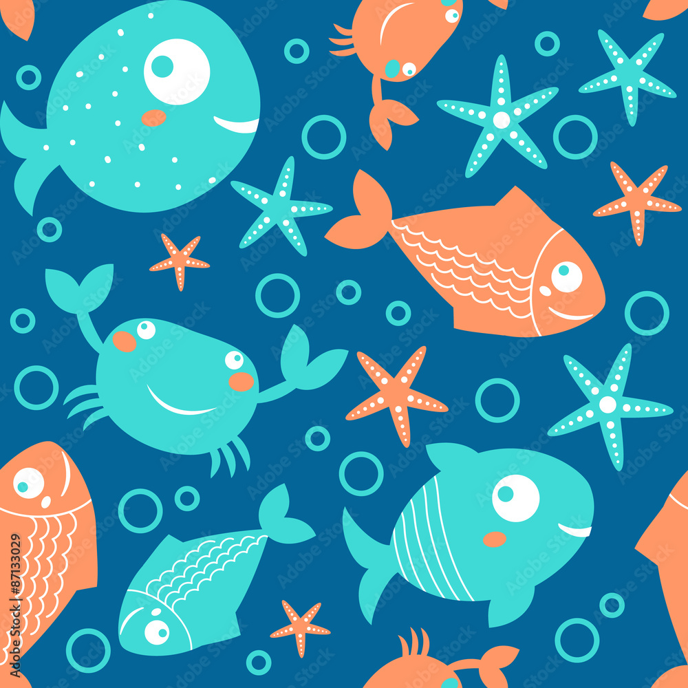 seamless pattern from sea vector elements