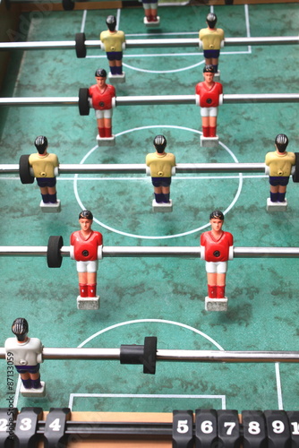 Fotografie vintage table football closeup, foosball