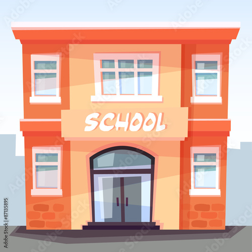 School building, back to school, education concept, vector