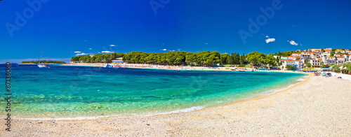 Paradise beach in Primosten panoramic view