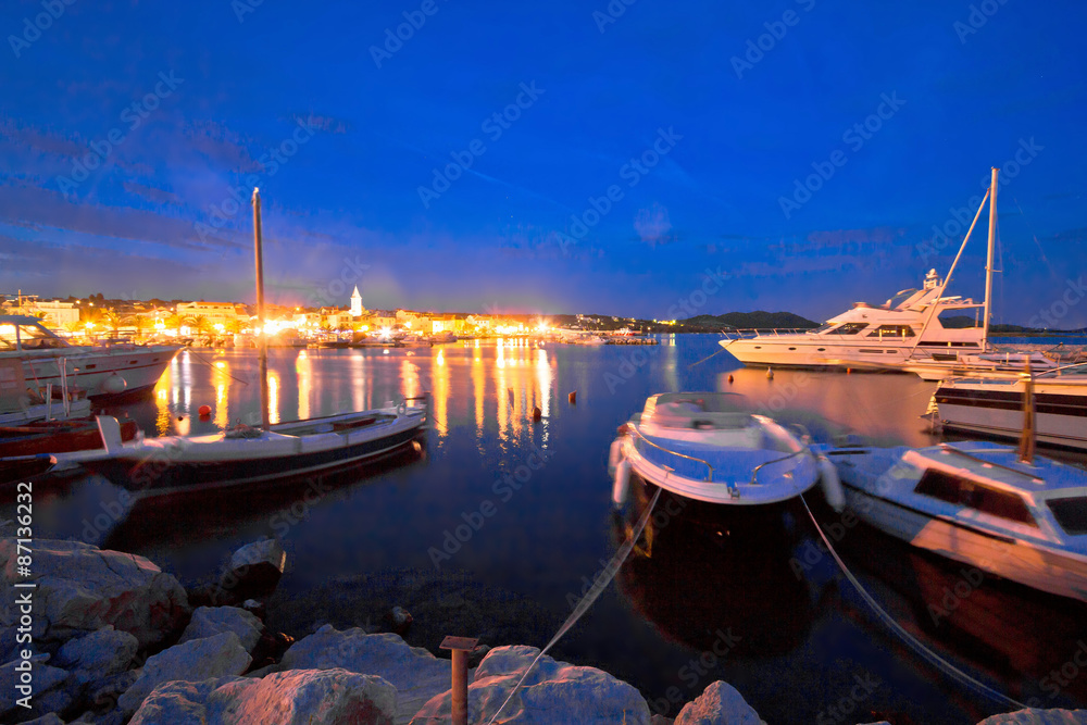 Fototapeta premium Pakostane harbor and waterfront evening view