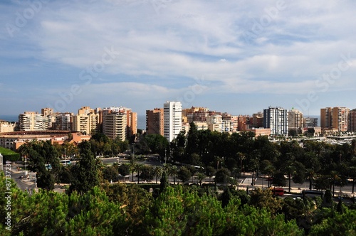 Cityscape of Malaga - capital of the Province of Malaga on Costa del Sol in Andalusia  Spain